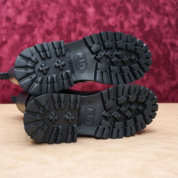 La Canadienne Women Cody Lace-up Black Leather Combat Studded Boots sz 5 - Picture 5 of 8